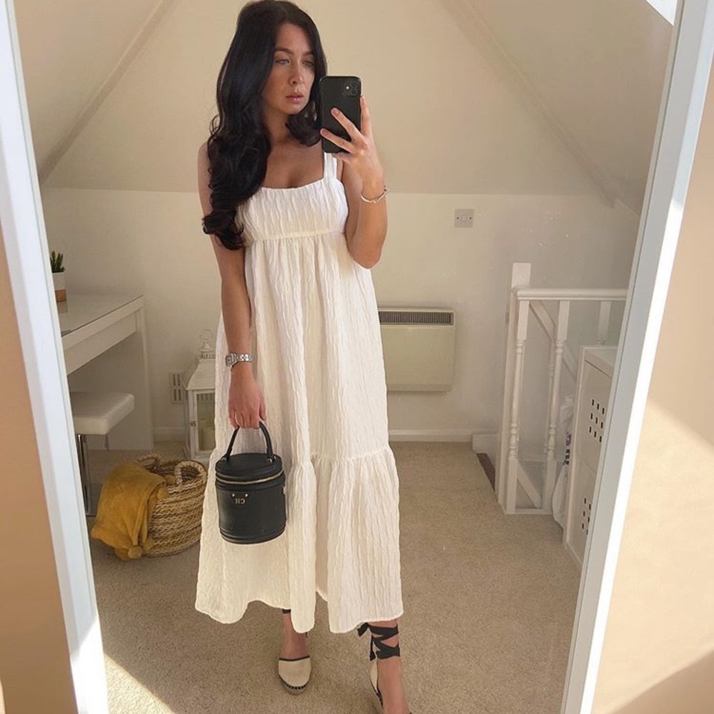 NWT ZARA BLOG FAV VOLUMINOUS TEXTURED WEAVE DRESS